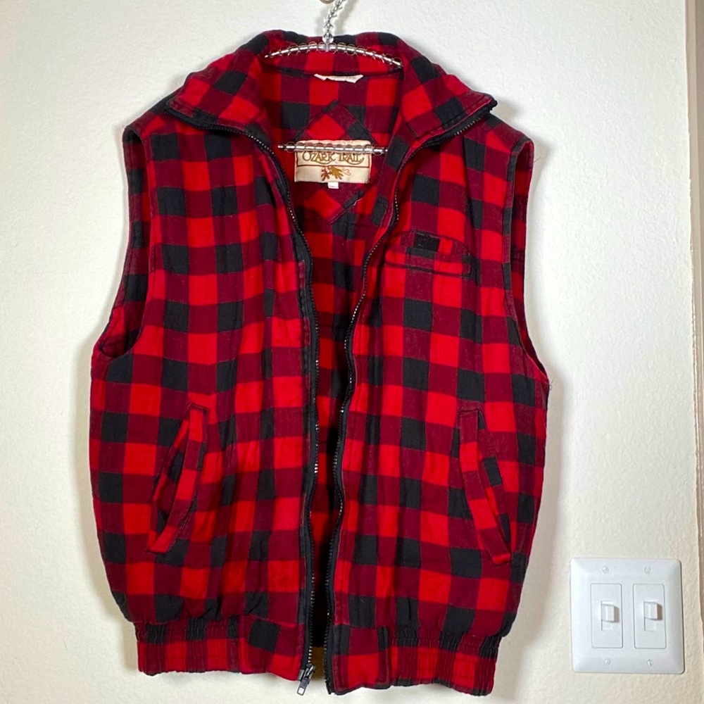 Vintage Large Ozark Trail Buffalo check plaid vest